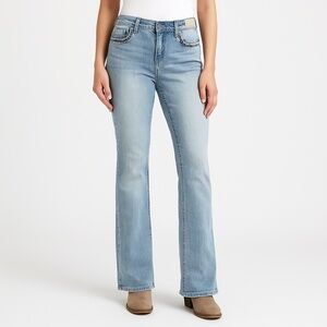 Shyanne Bootcut Embellished Flap Pocket Light Wash Jeans Size 26